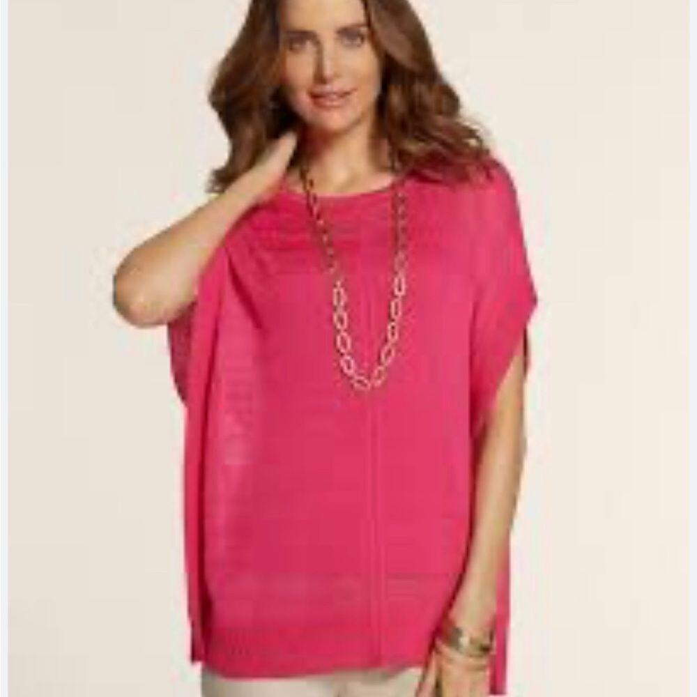 CHICO’S AUDRA PINK PULLOVER RIBBING BLAZER SIZE 3